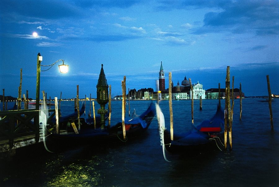 Gondolas on the Venice lagoon
